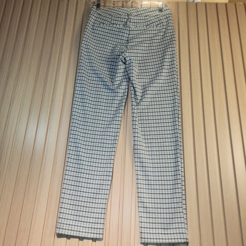 Crosby Park Avenue Stretch Plaid Straight Leg Trousers Blue Yellow Black 4